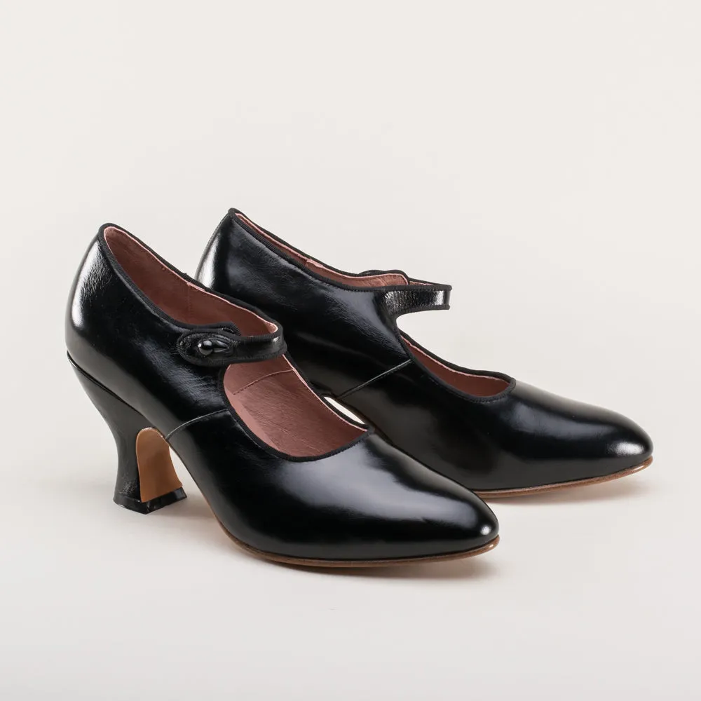 Anna May Women's 1920s Mary Jane High Heels (Black)