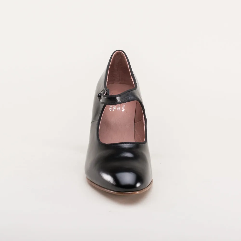 Anna May Women's 1920s Mary Jane High Heels (Black)
