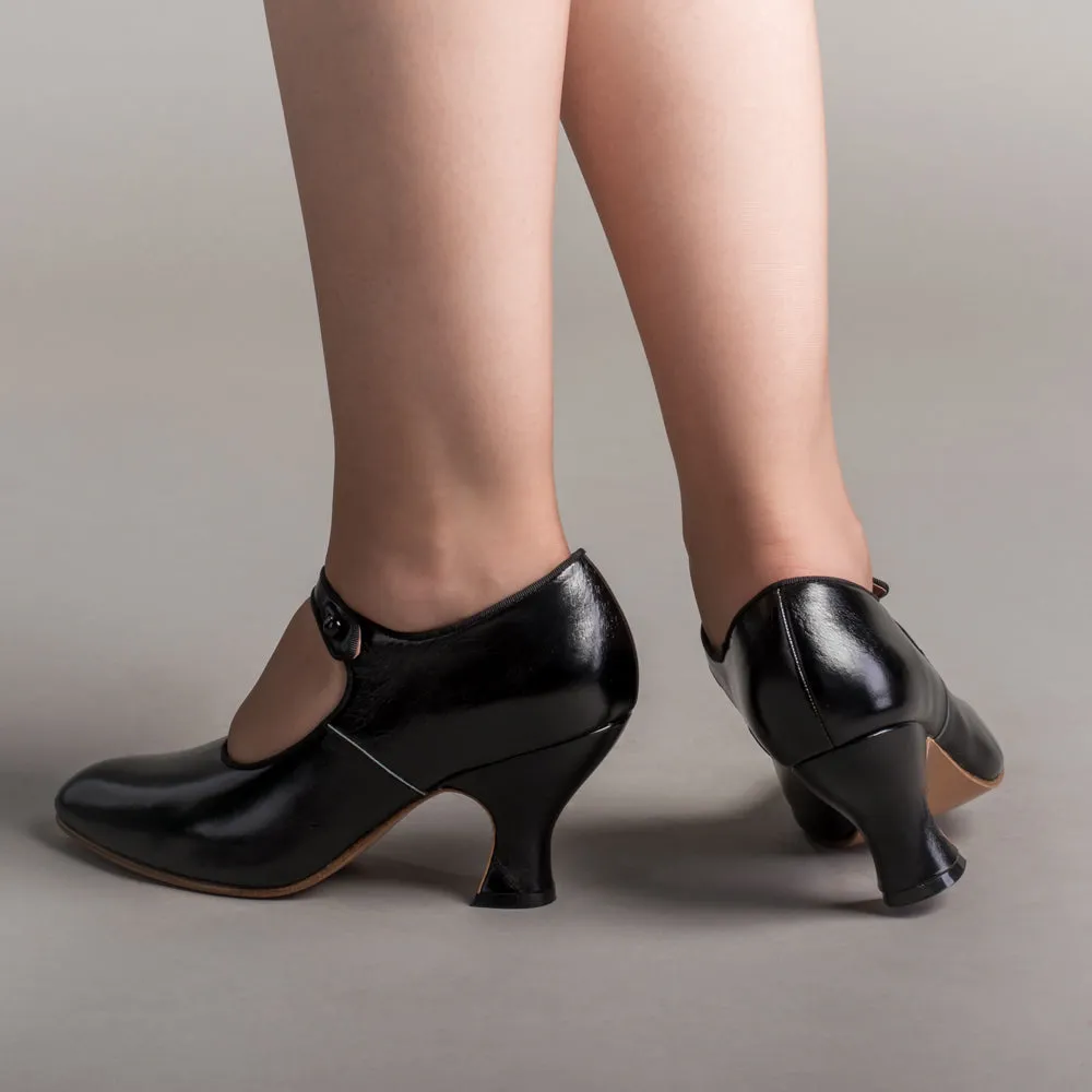 Anna May Women's 1920s Mary Jane High Heels (Black)