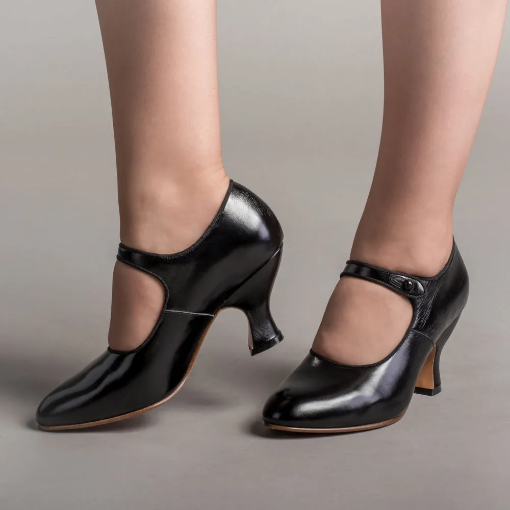 Anna May Women's 1920s Mary Jane High Heels (Black)