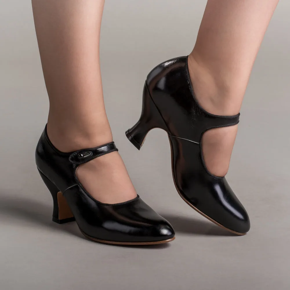 Anna May Women's 1920s Mary Jane High Heels (Black)