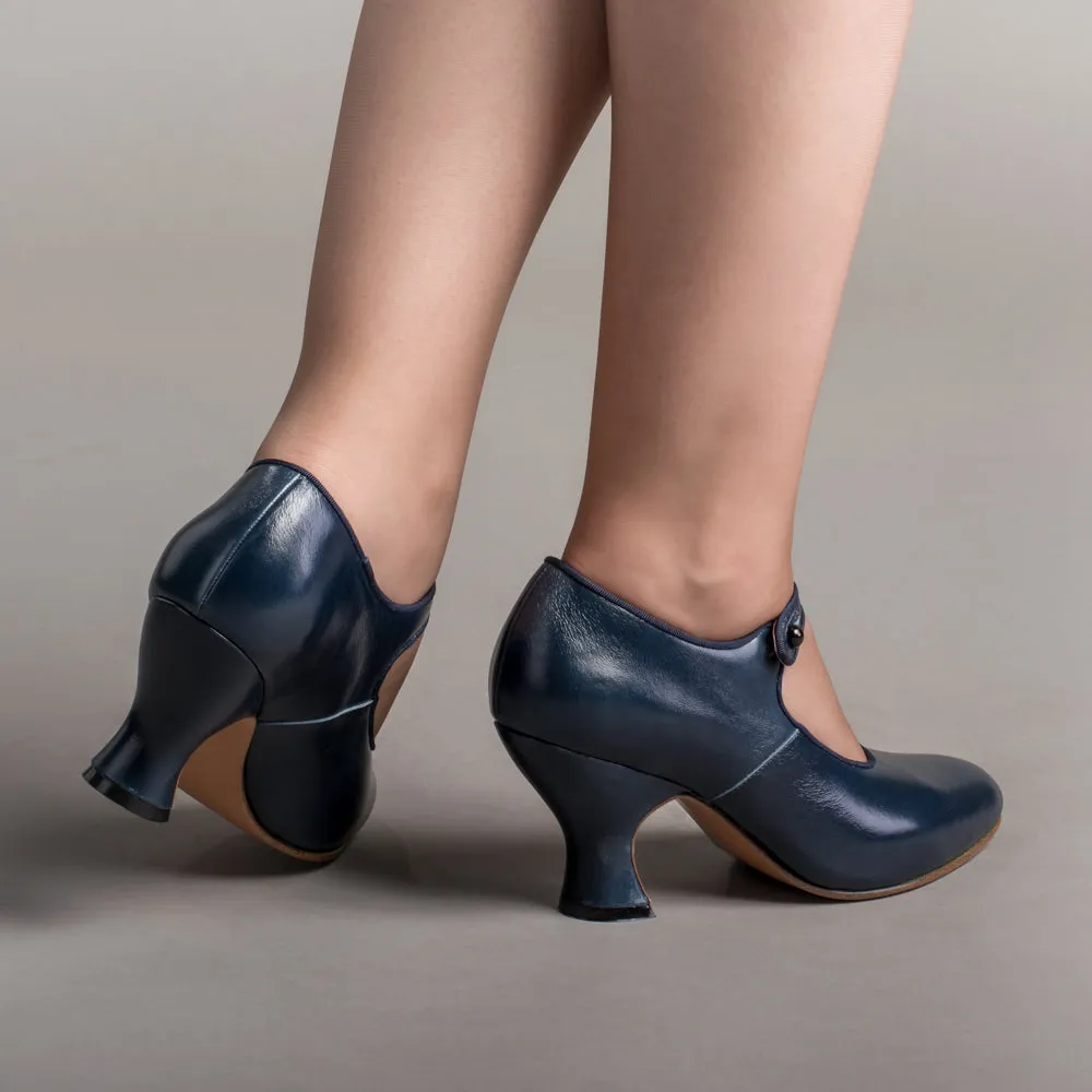 Anna May Women's 1920s Mary Jane High Heels (Navy)