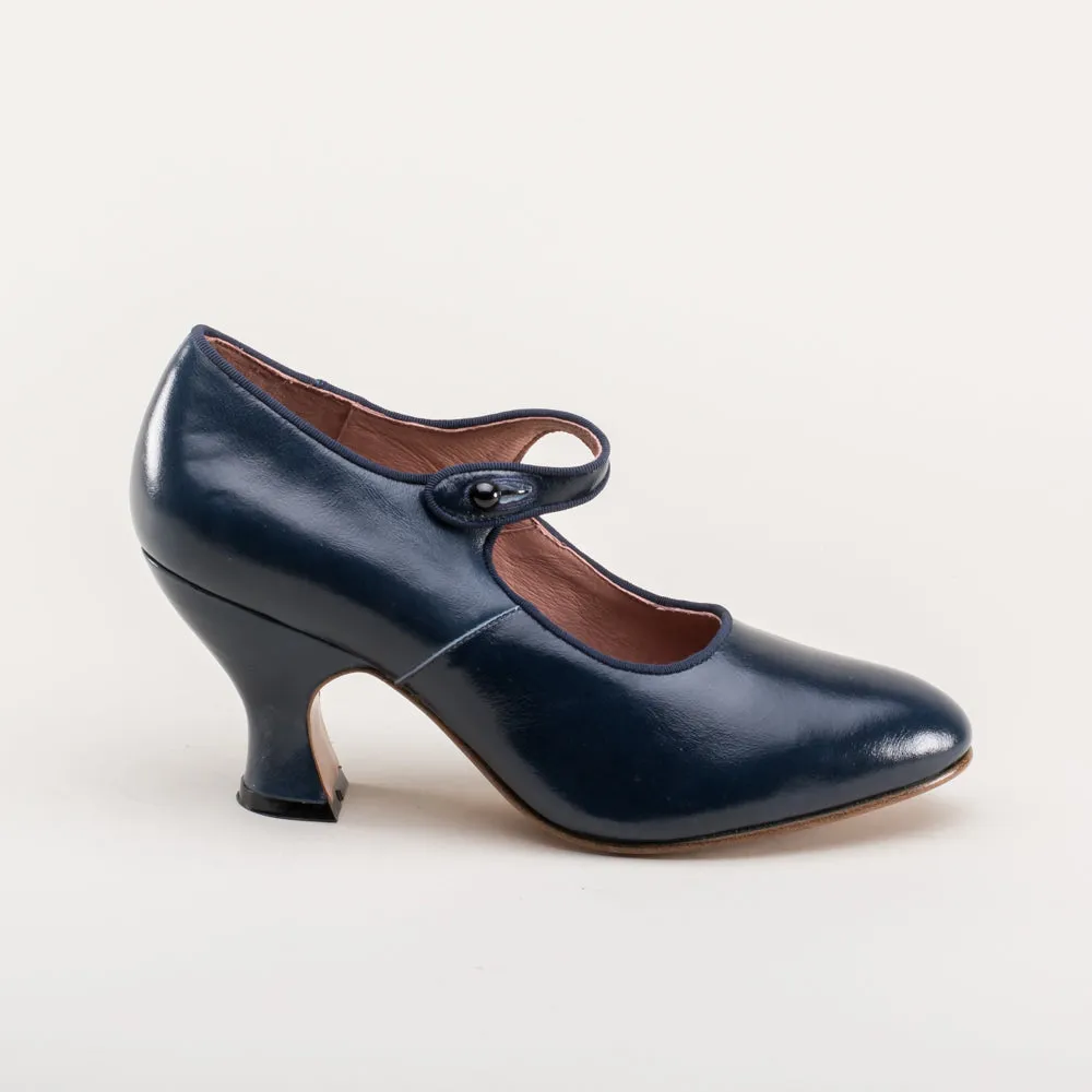 Anna May Women's 1920s Mary Jane High Heels (Navy)
