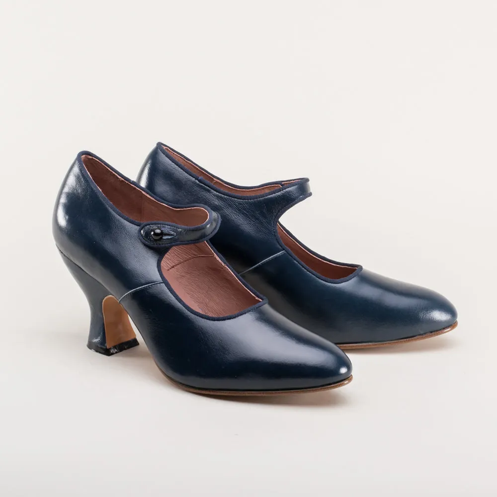 Anna May Women's 1920s Mary Jane High Heels (Navy)