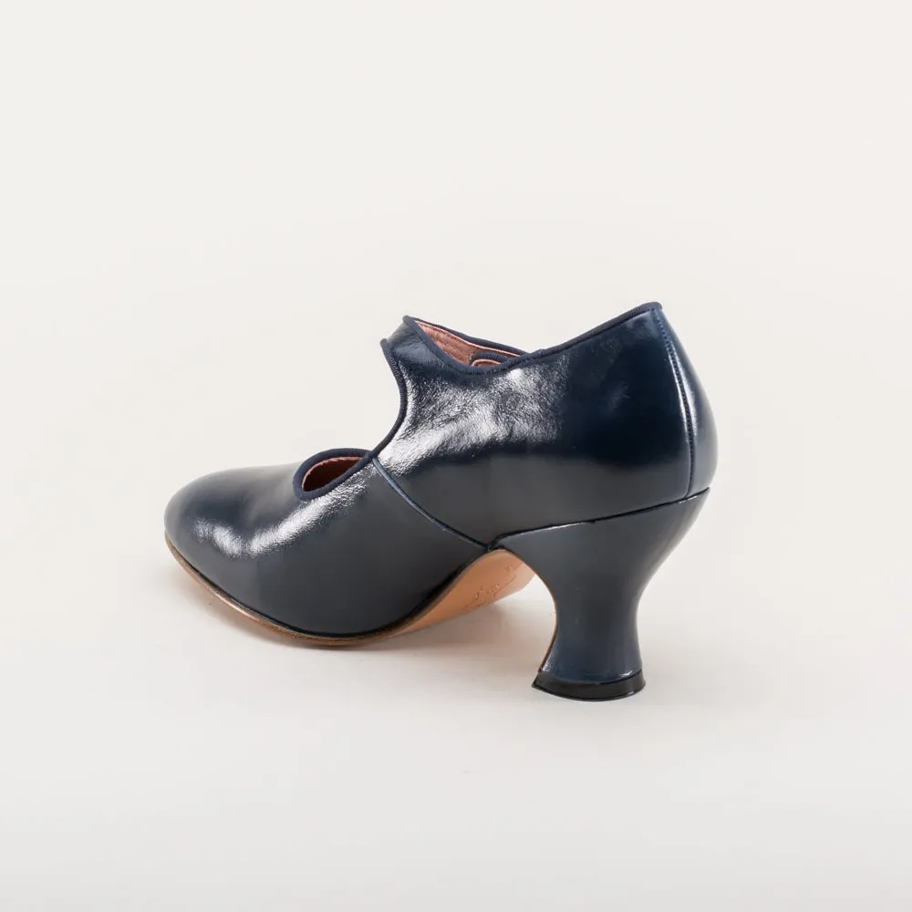 Anna May Women's 1920s Mary Jane High Heels (Navy)
