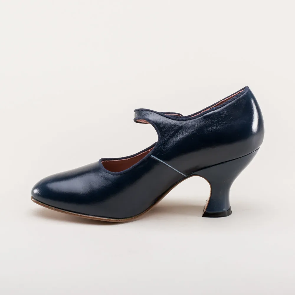 Anna May Women's 1920s Mary Jane High Heels (Navy)