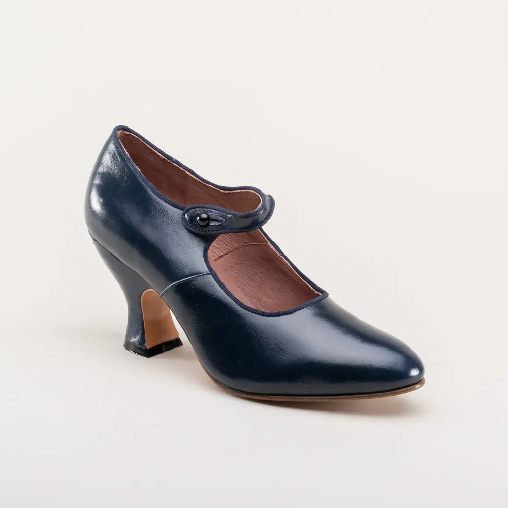 Anna May Women's 1920s Mary Jane High Heels (Navy)