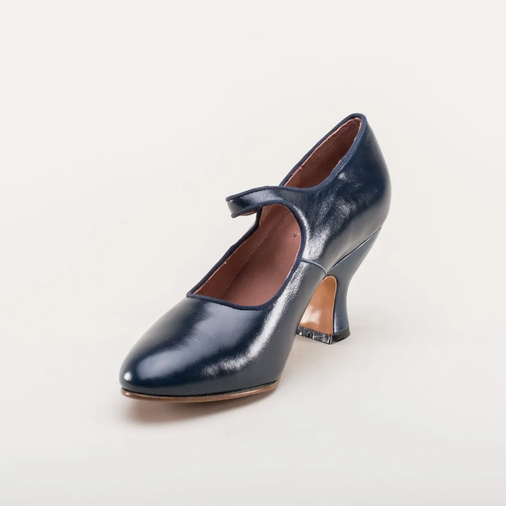 Anna May Women's 1920s Mary Jane High Heels (Navy)