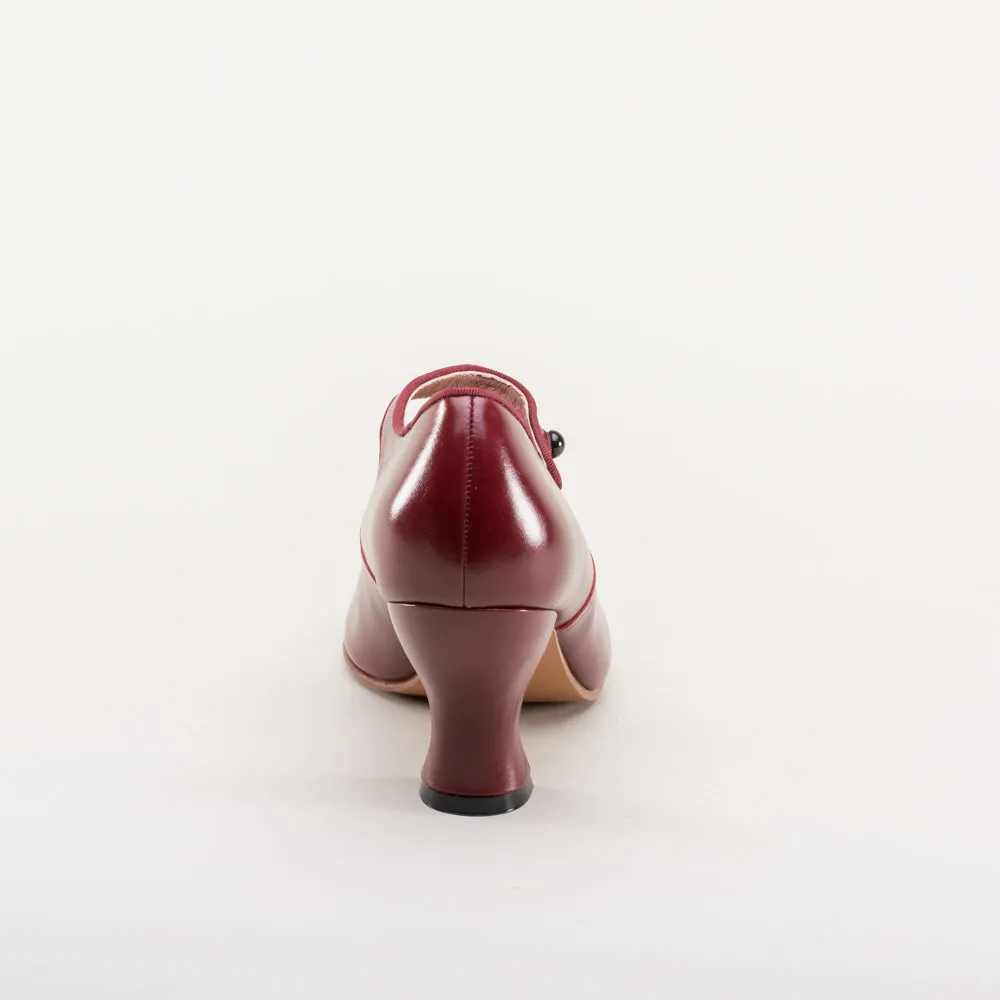 Anna May Women's 1920s Mary Jane High Heels (Oxblood)