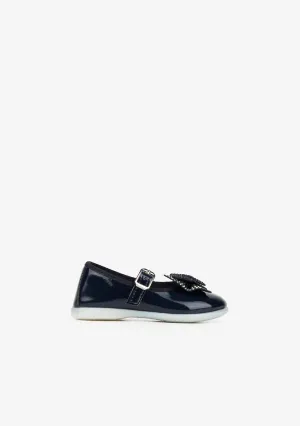 Baby's Navy Strass Bow Mary Janes
