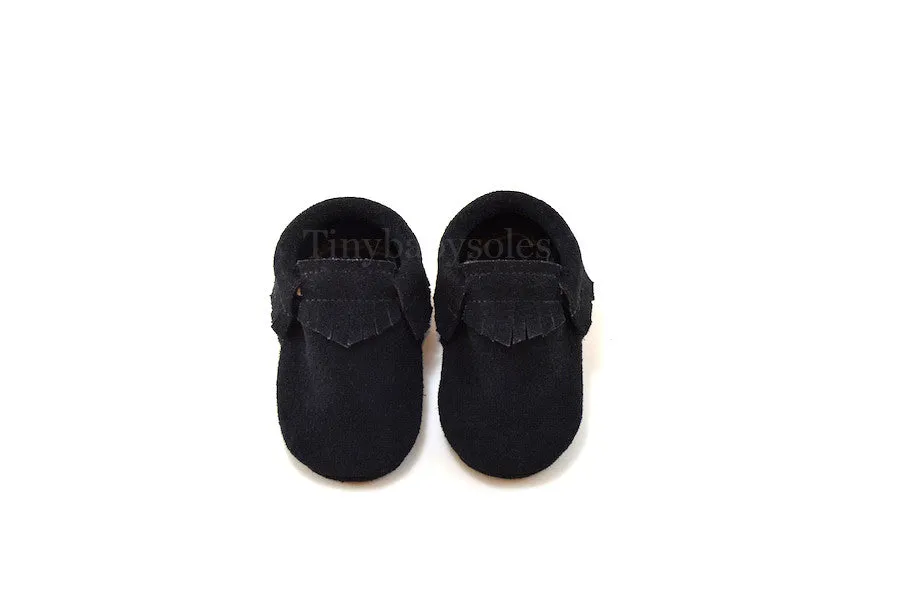 Black Suede Moccasins