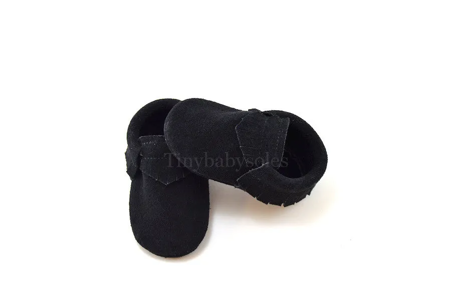 Black Suede Moccasins