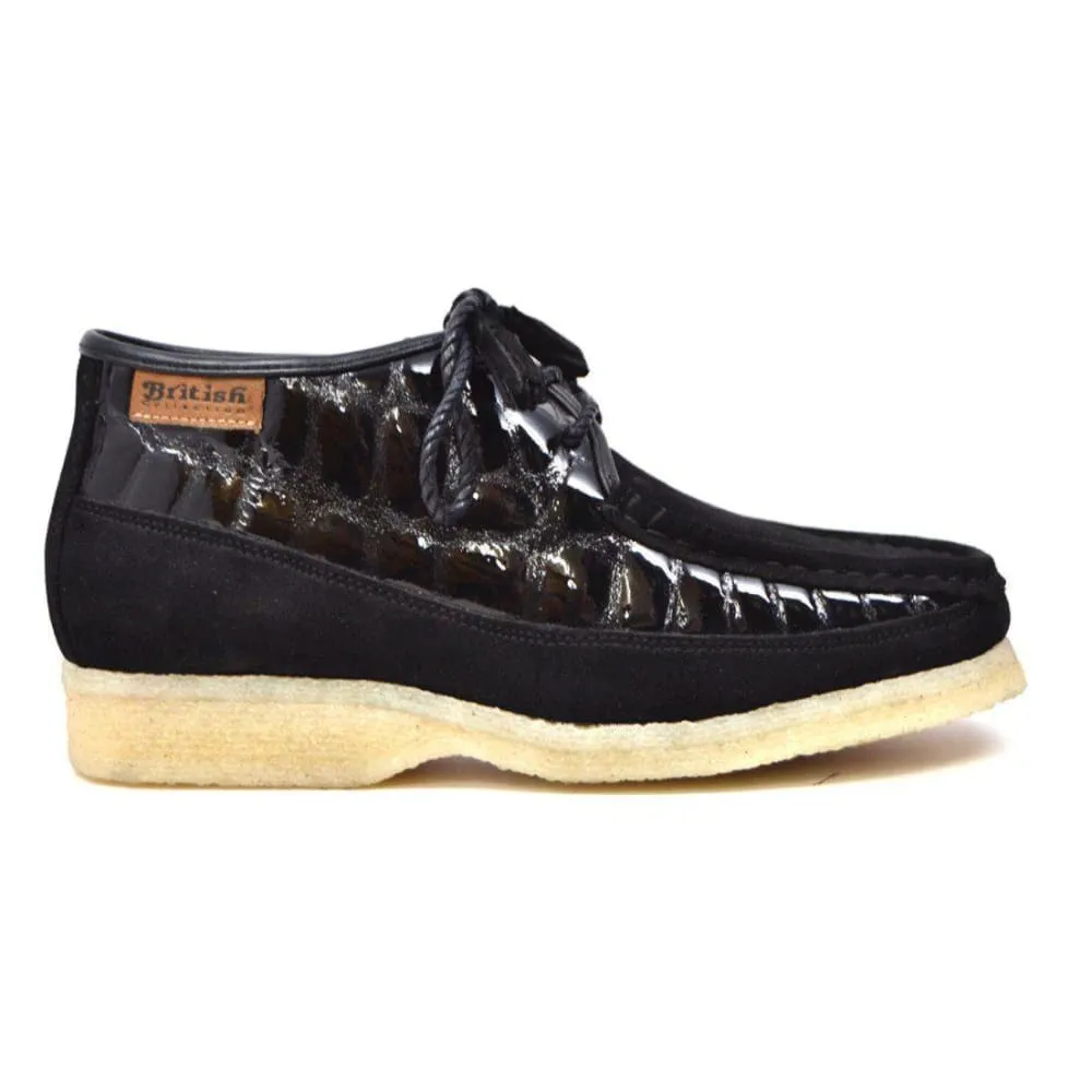 British Walkers Knicks Croc Men's Crocodile Leather and Suede Limited Edition Style