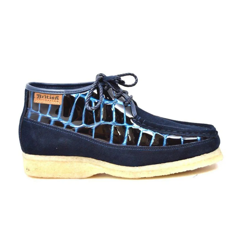 British Walkers Knicks Croc Men's Crocodile Leather and Suede Limited Edition Style