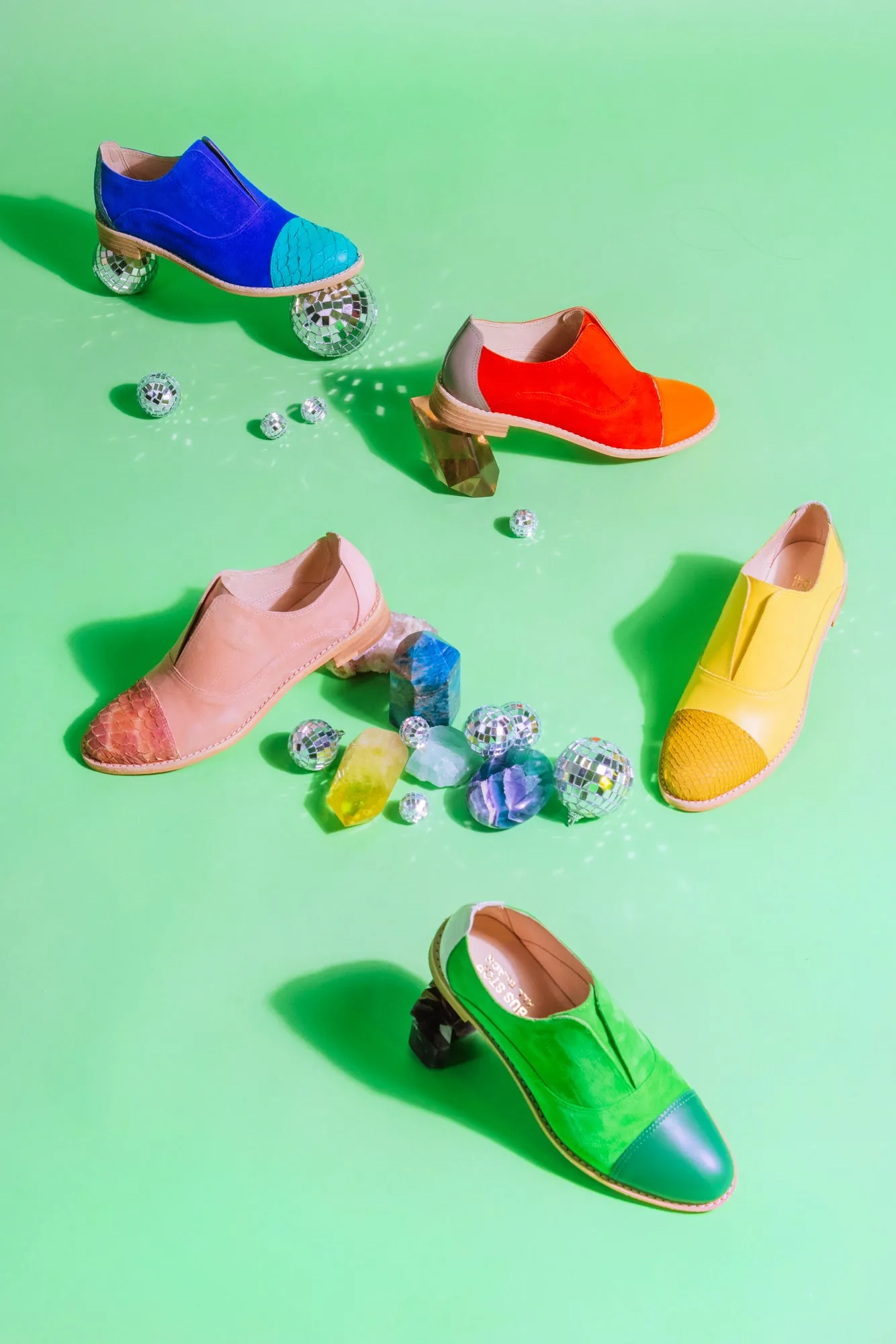 CITRINE Yellow Leather Oxfords