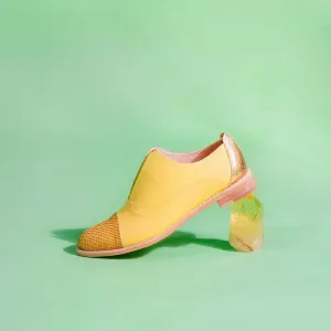 CITRINE Yellow Leather Oxfords