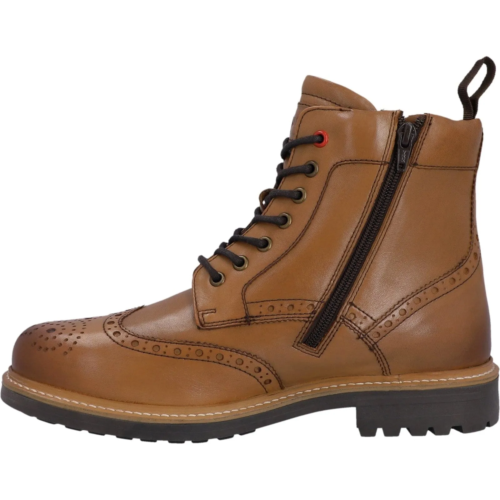 Hunter Cawdor Brogue Mens Leather Lace Up Ankle Boot