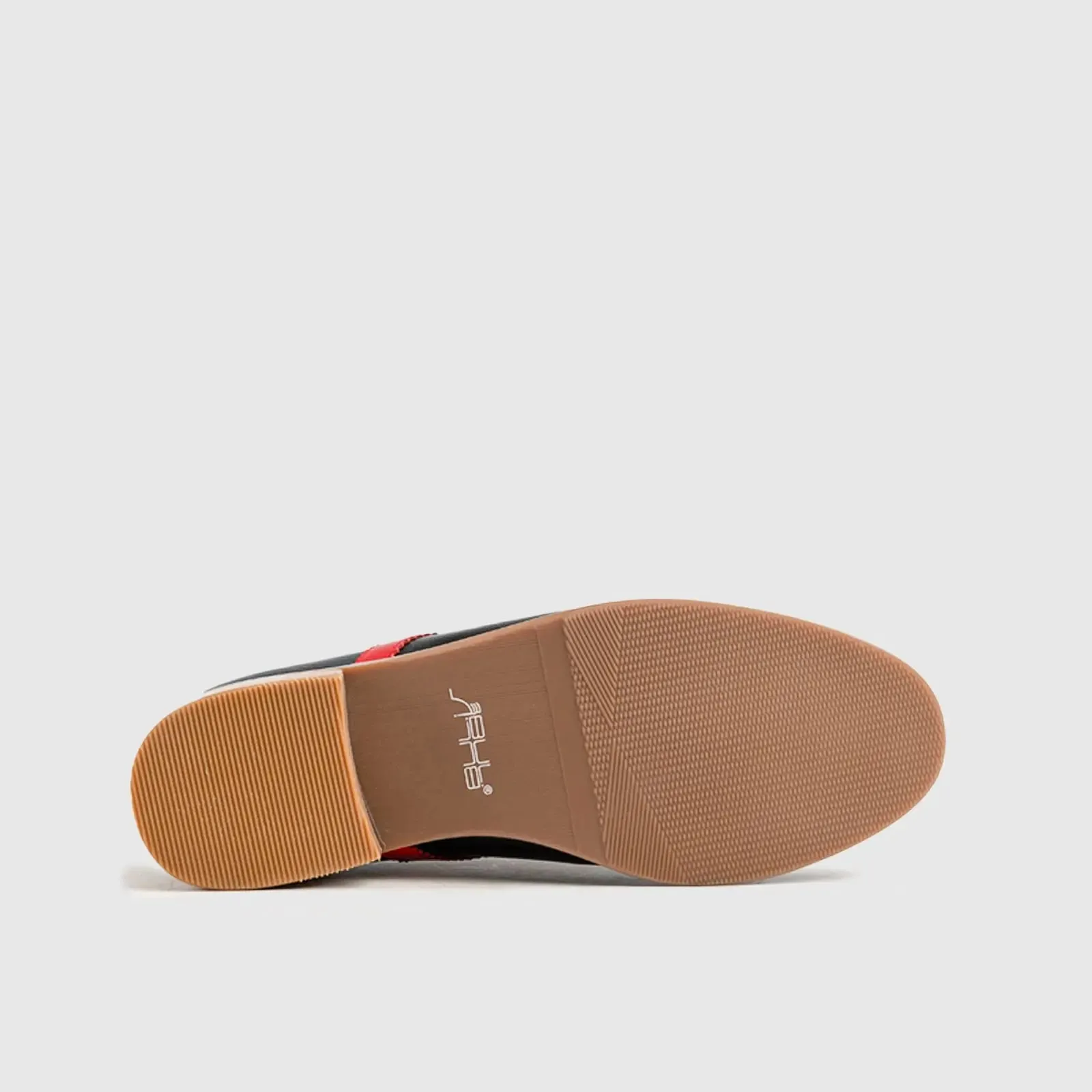 Leather Oxfords Black/Red HA022