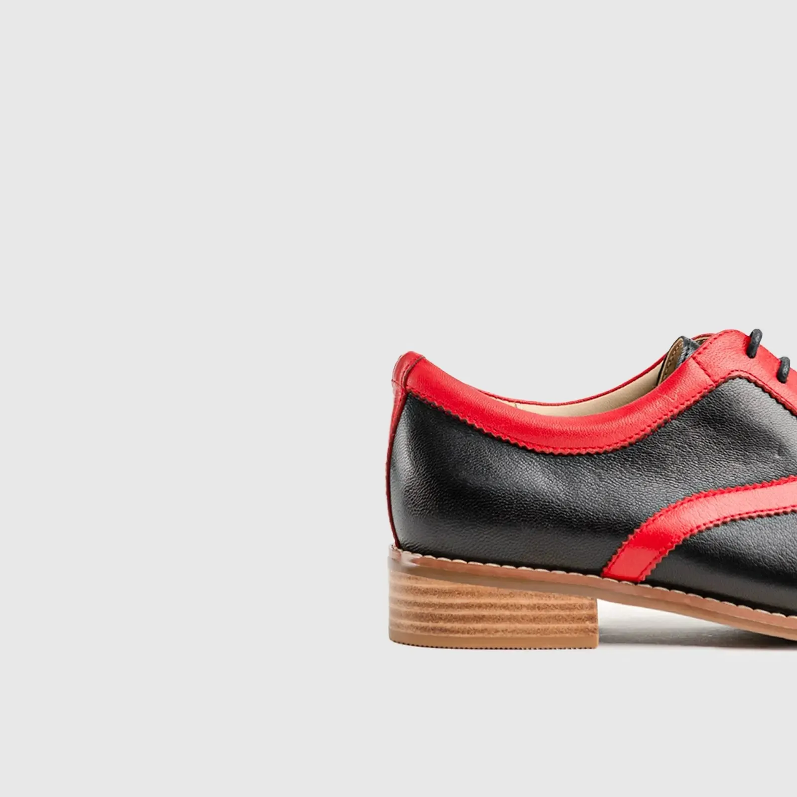 Leather Oxfords Black/Red HA022