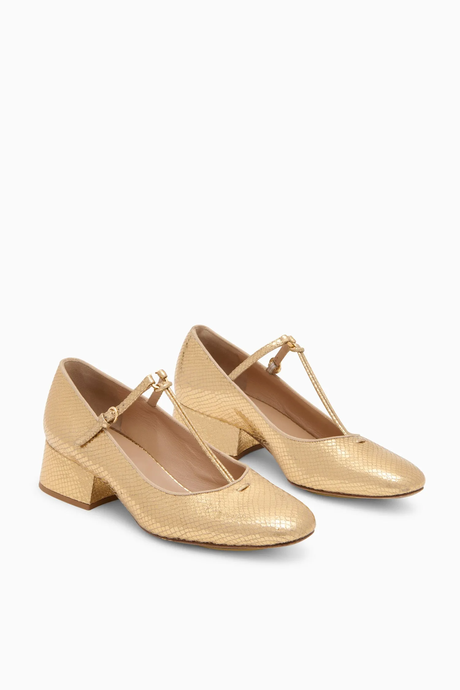 Lucy Mary Jane Heel - Gold Python