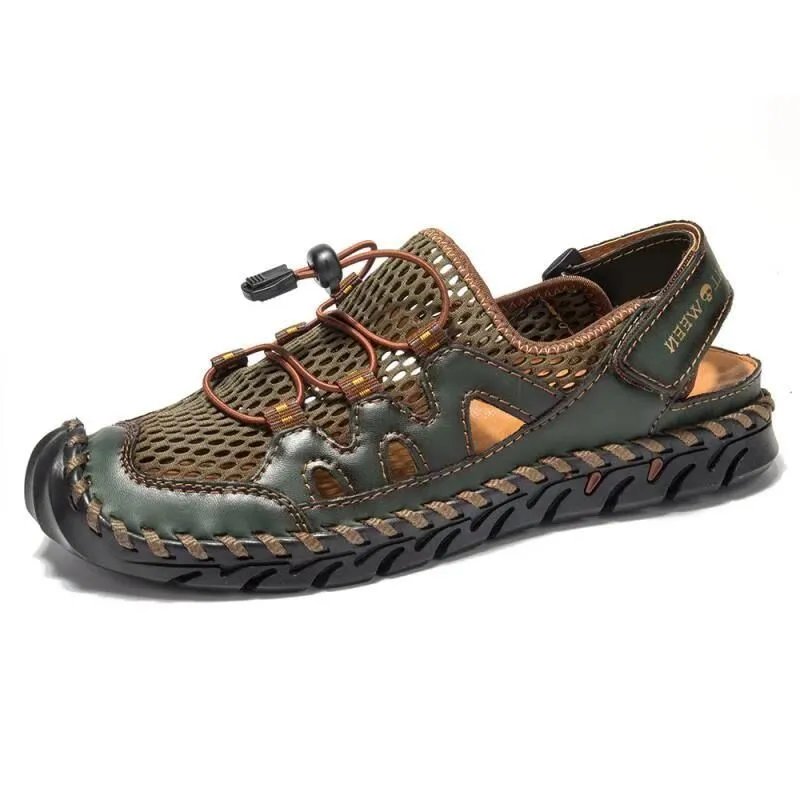 Men's Summer Outdoor Hand Stitching Breathable Mesh Casual Soft Sandals