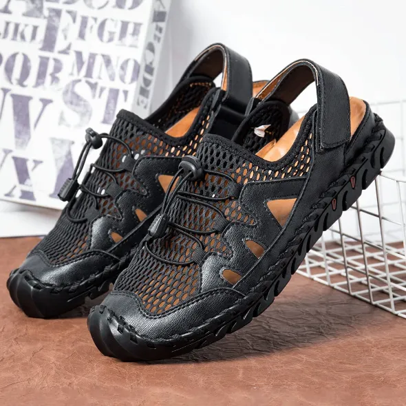 Men's Summer Outdoor Hand Stitching Breathable Mesh Casual Soft Sandals