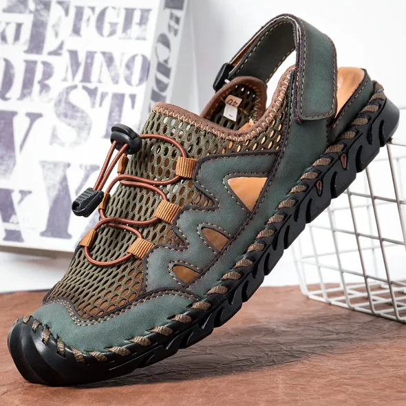Men's Summer Outdoor Hand Stitching Breathable Mesh Casual Soft Sandals