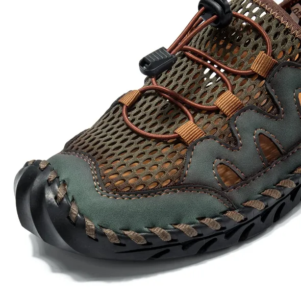 Men's Summer Outdoor Hand Stitching Breathable Mesh Casual Soft Sandals
