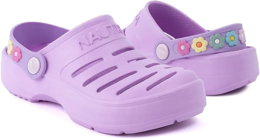 Nautica Kids Clog Sandals ?C Slip-On Lightweight Water Shoes with Adjustable Heel Strap ?C Comfortable EVA Slip-Resistant Clogs for Boys & Girls ?C Toddler & Youth Sizes