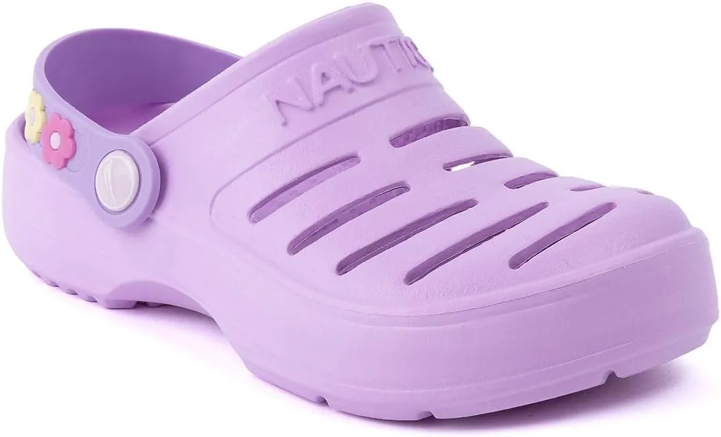 Nautica Kids Clog Sandals ?C Slip-On Lightweight Water Shoes with Adjustable Heel Strap ?C Comfortable EVA Slip-Resistant Clogs for Boys & Girls ?C Toddler & Youth Sizes