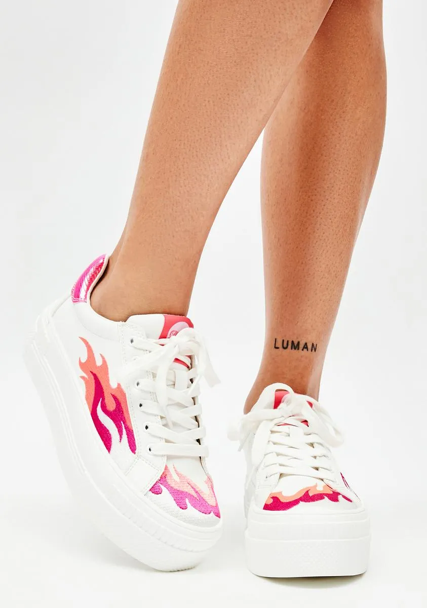 Paired Flames Chunky Sneakers