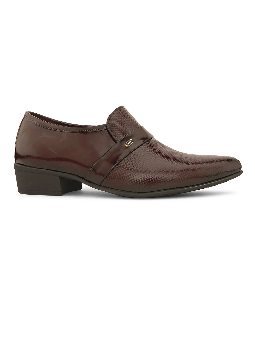 Pelle Albero Cherry Leather Slip on Cuban Heel Formal Shoes For Men