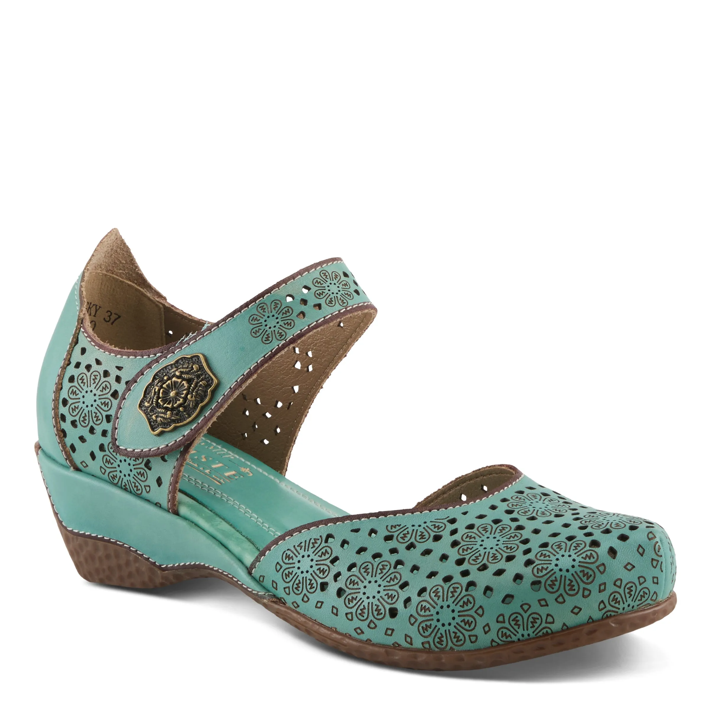 Spring Step Shoes  L'Artiste Americana Women’s Leather Wedge Sandals 2" Heel