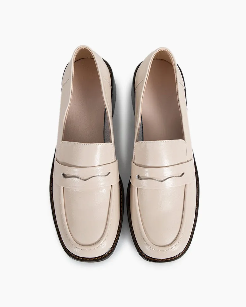 Timeless Comfortable Penny Chunky Heel Loafers