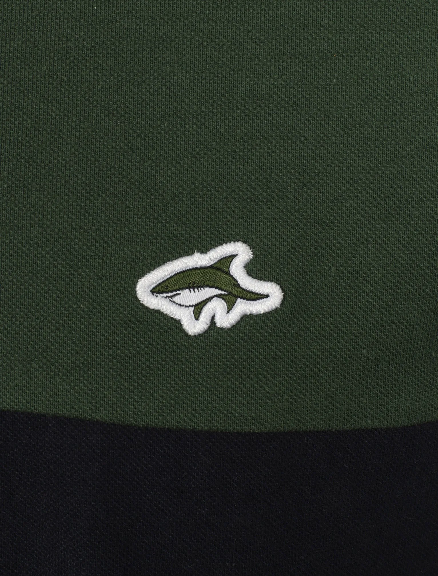 Tower Colour Block Pique Polo Shirt In Green - Le Shark
