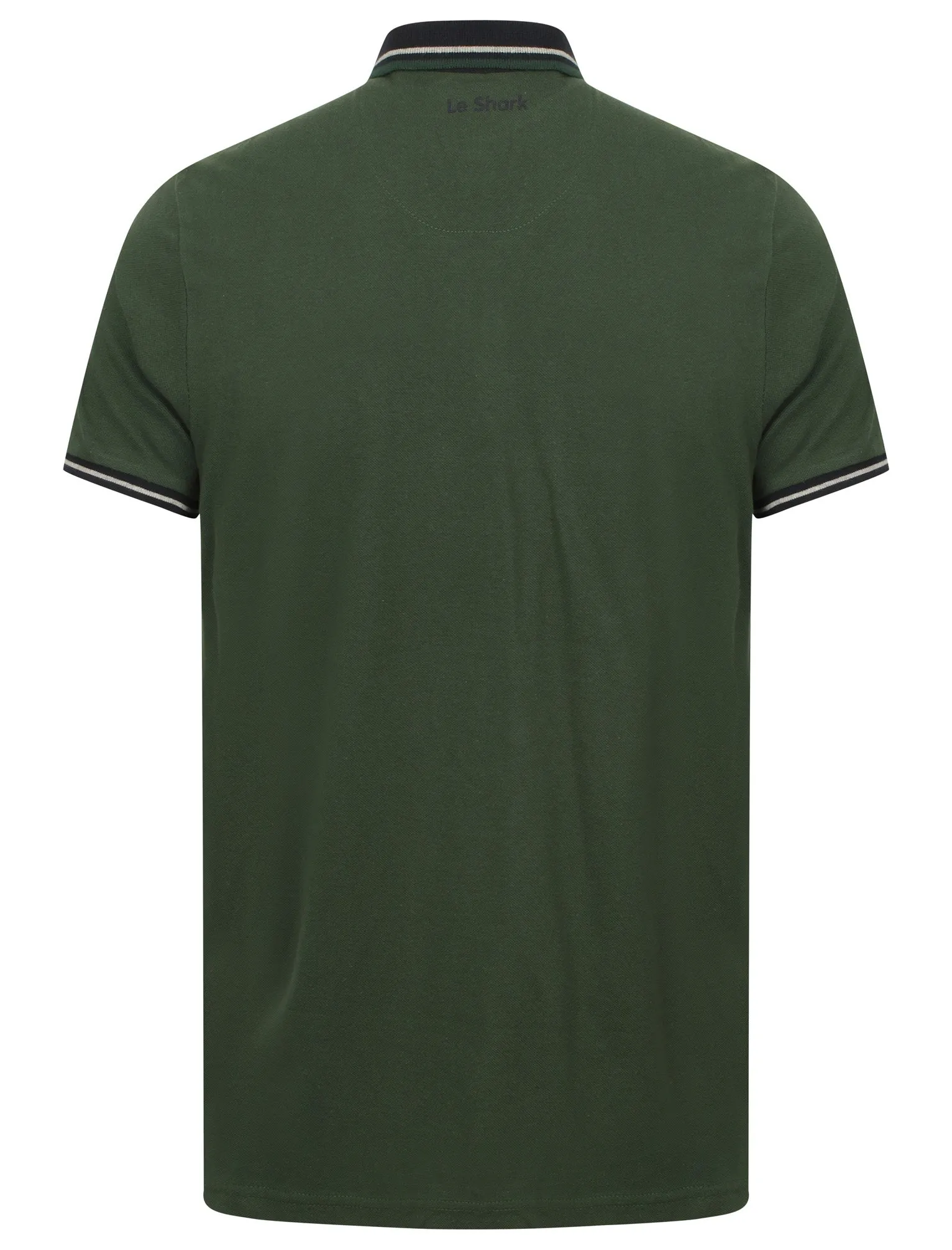 Tower Colour Block Pique Polo Shirt In Green - Le Shark