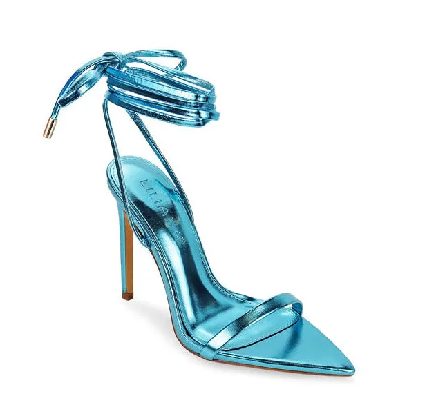 Women lace up stiletto high heel sandals Laurent-55 By Liliana
