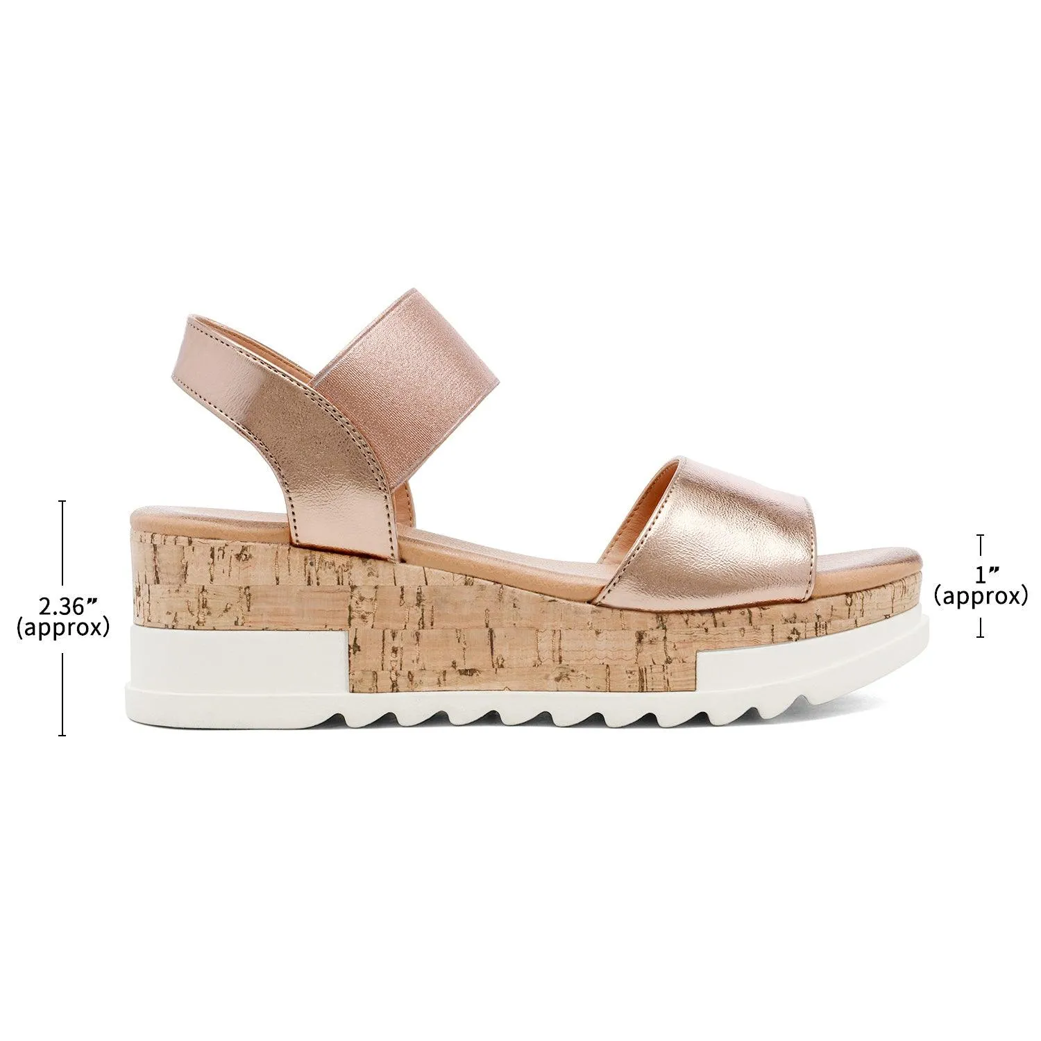 Women's Ankle Strap Open Toe Casual Platform Wedge Sandals