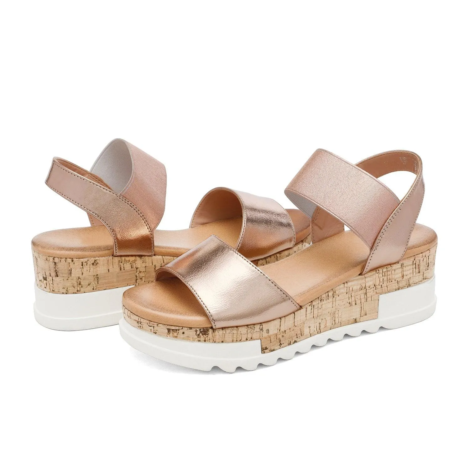 Women's Ankle Strap Open Toe Casual Platform Wedge Sandals