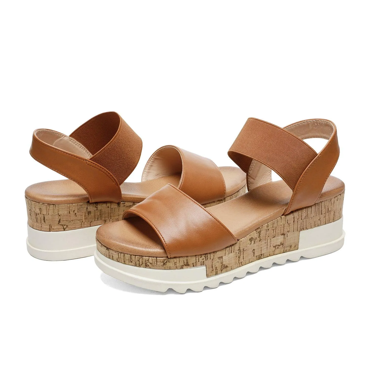 Women's Ankle Strap Open Toe Casual Platform Wedge Sandals
