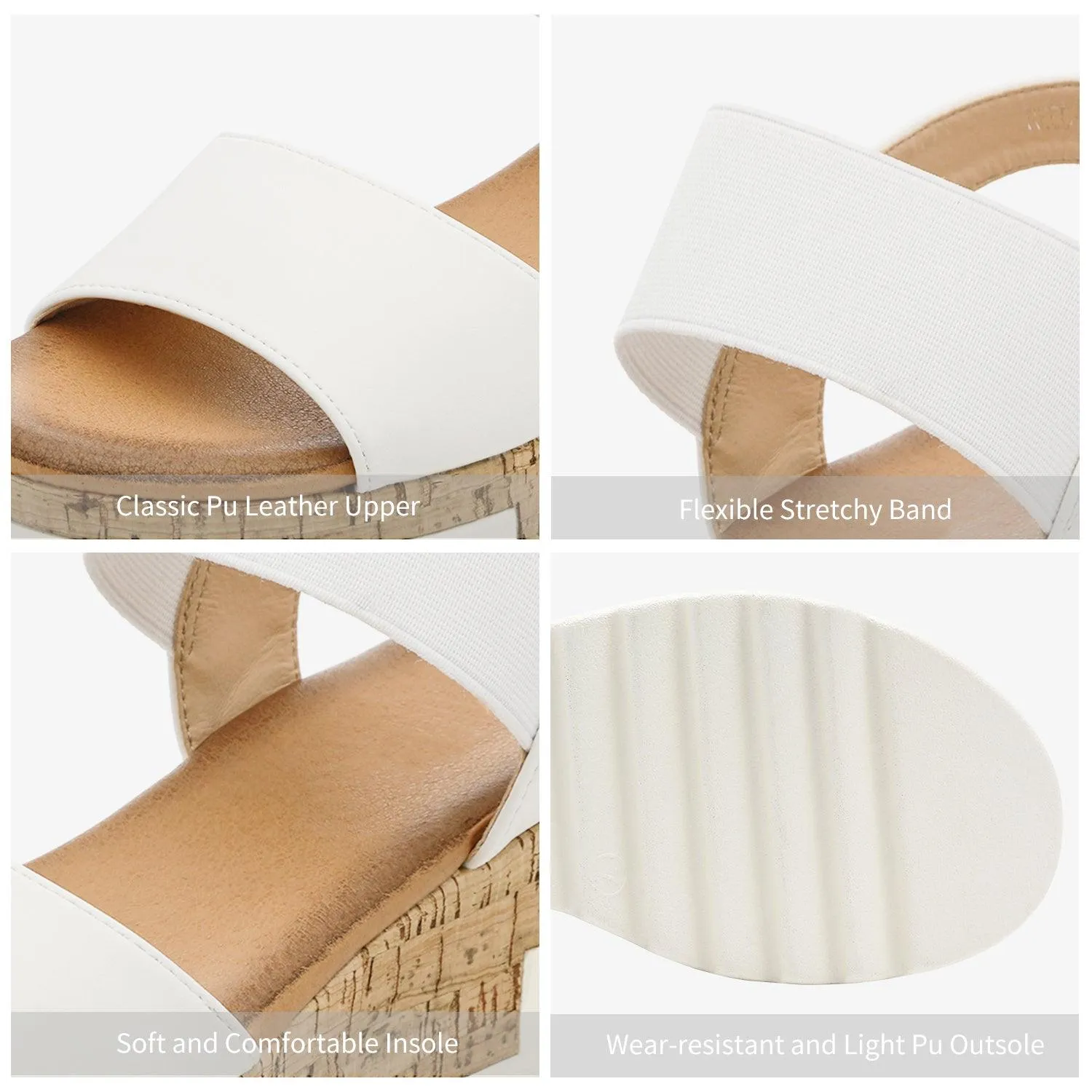 Women's Ankle Strap Open Toe Casual Platform Wedge Sandals
