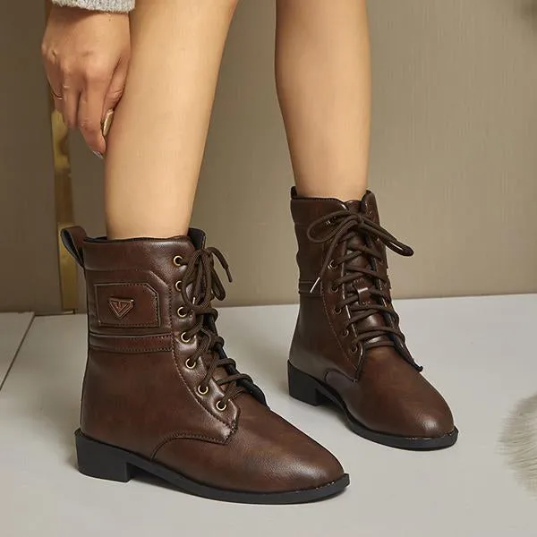 Women's Casual Daily Lace-Up Martin Boots 89138318S