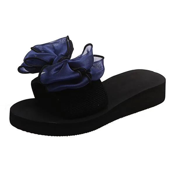 Women's Fashion Casual Bow Wedge Beach Slippers 25745246C