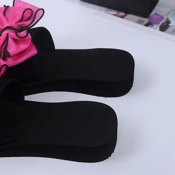 Women's Fashion Casual Bow Wedge Beach Slippers 25745246C