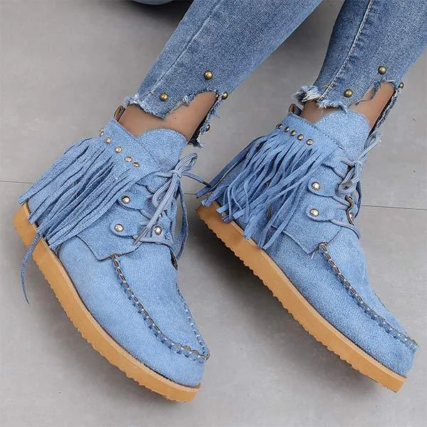 Women's Fringed Short Boots 72892508C