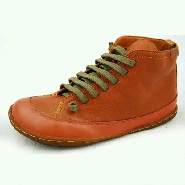 Women's Lace Up Casual Comfort Flat Boots 32515936C