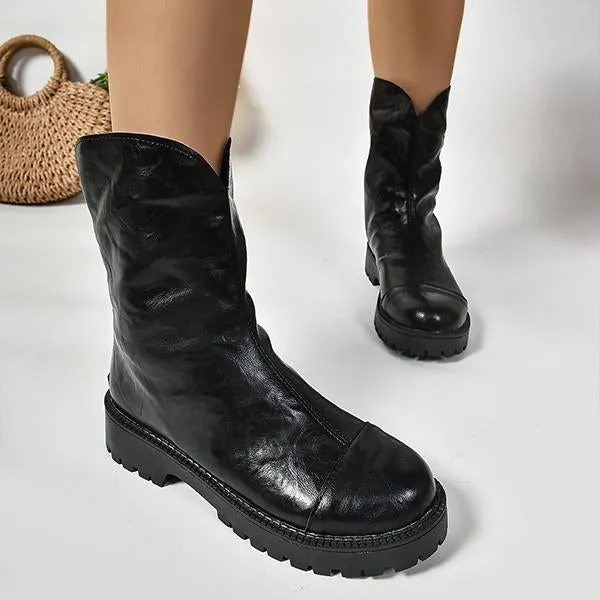 Women's Round Toe Casual Thick-Soled Ankle Boots 06523380S