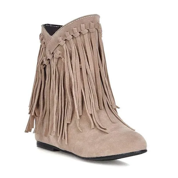 Women's Suede Fringe Ankle Boots 49472471C