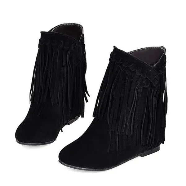 Women's Suede Fringe Ankle Boots 49472471C