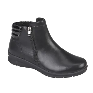 ZENA LADIES BLACK ANKLE BOOT WITH TWIN ZIP